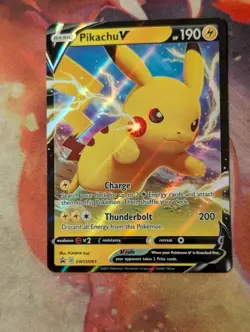 Pikachu V SWSH061 Holo NM-LP Sword Shield Black Star Promo Pokemon Shipnow - Image 5