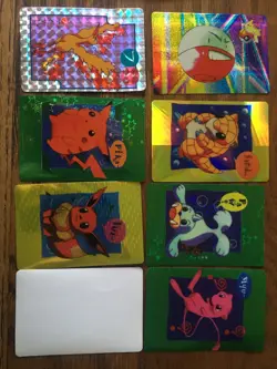 Vintage Japanese Pokemon Pocket Monsters Holo Prism Vending Sticker LOT (7.5) - Image 1