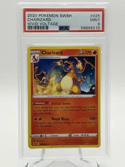 PSA 9 Charizard 025/185 Vivid Voltage Holo Pokemon SWSH - Image 1