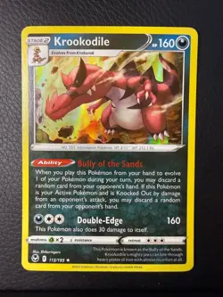 NM/M Holo Silver Tempest Krookodile 113/195 Holo Rare Pokemon - Image 1