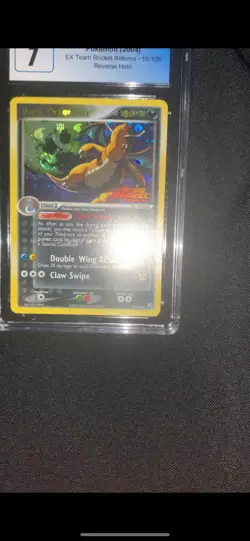 2004 Pokemon Ex Team Rocket Returns Dark Dragonite Reverse Foil Cgc7 W God Swirl - Image 1