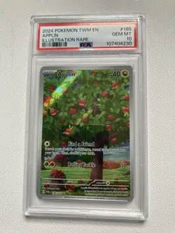 2024 POKEMON TWM EN-TWILIGHT MASQUERADE ILLUSTRATION RARE #185 APPLIN PSA 10 - Image 1