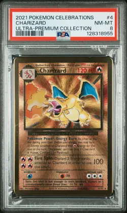2021 POKEMON CELEBRATIONS ULTRA-PREM COLL #4 CHARIZARD PSA 8 - Image 1