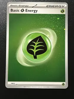 Basic Green Leaf Energy Cosmic Holo Foil 001 Pokemon 151 English NM SVE - Image 2