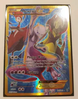 Pokemon Mewtwo EX Full Art Secret Rare Holo 163/162 Breakthrough 2015 - Image 1
