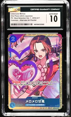 CGC 10 GEM MINT Japanese One Piece 2023 Love-Love Mellow ST03-017 VOL.1 - Image 1