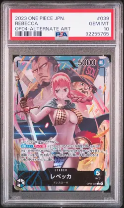 PSA 10 MINT JAPANESE ONE PIECE 2023 REBECCA OP04-039 ALTERNATE ART - Image 1