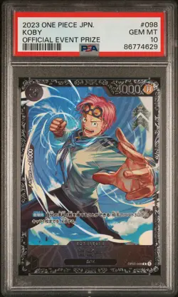 PSA 10 MINT JAPANESE ONE PIECE 2023 KOBY OP02-098 OFFICIAL EVENT PRIZE - Image 1