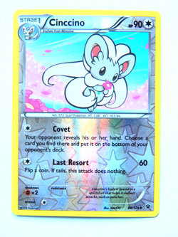 Cinccino 88/124 (LP, Pokemon Card, Fates Collide, 2016, Colorless, Reverse Holo) - Image 1