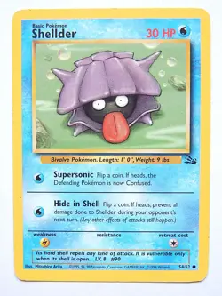 Shellder 54/62 (MP, Pokemon Card, Vintage, Fossil, 1999, Water, Common) - Image 1