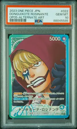 PSA 10 GEM MINT JAPANESE ONE PIECE 2023 DONQUIXOTE ROSINANTE OP05-022 ALTERNATE - Image 1