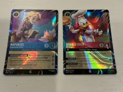 2026 Disney Lorcana Archazias Island Rapunzel AND Donald Duck EPCOT Promo Cards - Image 1