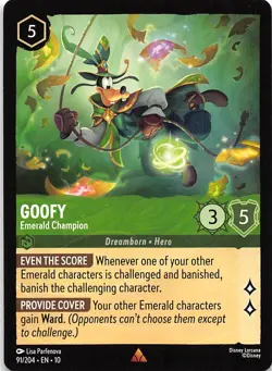 Goofy Emerald Champion 91/204 Whispers in the Well Disney Lorcana - Image 1