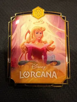 Disney Lorcana TCG Fabled League Promo: Aurora, Holding Court Character Pin - Image 1