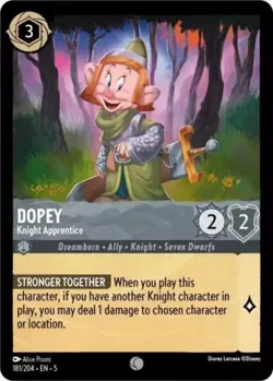 Dopey Knight Apprentice 181/204 Shimmering Skies Non Foil Disney Lorcana - Image 1