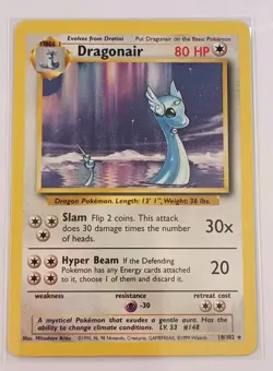 Dragonair 18/102 Base Set Pokemon Card 1999 WOTC Vintage Rare LP - Image 1
