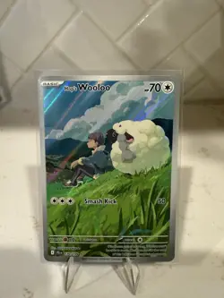 Pokemon TCG Hop's Wooloo 170/159 Sv09: Journey Together IR Holo Card - Image 1
