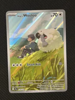 Pokemon TCG Hop's Wooloo 170/159 Sv09: Journey Together IR Holo Card - Image 1