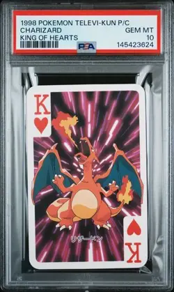 PSA 10 Charizard King Of Hearts Televi-Kun Playing Cards Pokemon 1998 - Image 1