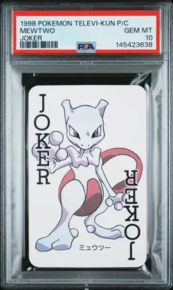 PSA 10 Mewtwo Joker Televi-Kun Playing Card Pokemon 1998 - Image 1