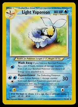 Pokemon Card - Light Vaporeon Neo Destiny 52/105 Uncommon - Image 1
