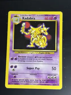 Rare 1st Edition 1995 Kadabra Pokemon Card 32/102 - Image 1