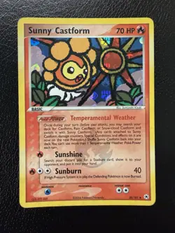 Pokemon TCG Sunny Castform EX Hidden Legends 26/101 Reverse Holo Rare Card MP - Image 1