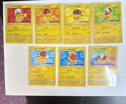 LOT OF 7 POKEMON ASH'S PIKACHU BLACK STAR PROMO SM108 - SM114 NM - Image 1