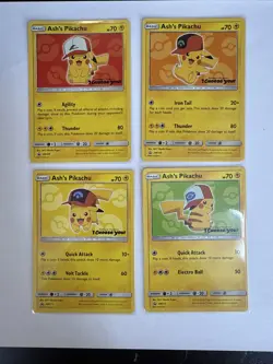 LOT OF 7 POKEMON ASH'S PIKACHU BLACK STAR PROMO SM108 - SM114 NM - Image 2