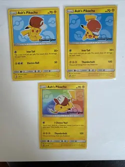 LOT OF 7 POKEMON ASH'S PIKACHU BLACK STAR PROMO SM108 - SM114 NM - Image 3