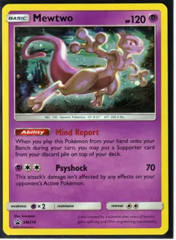 2019 Pokemon MEWTWO SM214 BLACK STAR RARE PROMO - HOLO NM/LP (Mwt3) - Image 1