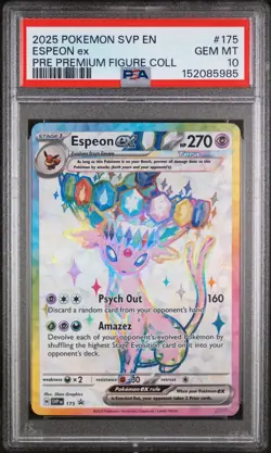 2025 POKEMON SVP EN-SV PRISMATIC BLACK STAR PROMO #175 ESPEON EX PSA 10 GEM MINT - Image 1