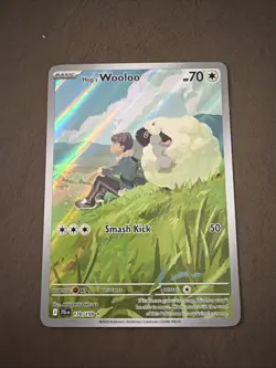Pokemon TCG Hop's Wooloo 170/159 Sv09: Journey Together IR Holo Card - Image 1