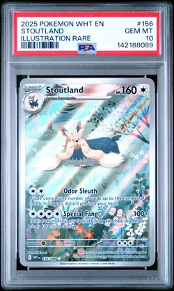 PSA 10 Stoutland 156/086 White Flare IR Holo Pokemon Card - Gem Mint - Image 1
