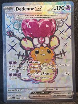 Pokemon Dedenne ex Full Art Tera Ultra Rare Holo 239/193 Paldea Evolved NM - Image 1