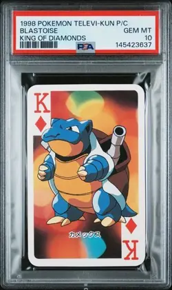 PSA 10 Blastoise King Of Diamonds Televi-Kun Playing Cards Pokemon 1998 - Image 1