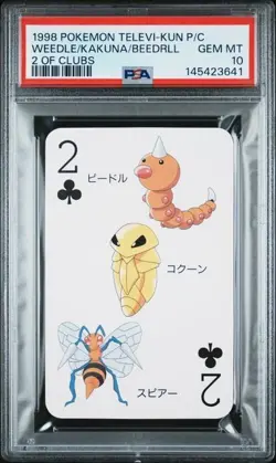 PSA 10 Weedle/Kakuna/Beedrill 2 Of Clubs Televi-Kun P/C Pokemon 1998 - Image 1
