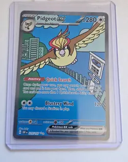 Pokemon Pidgeot Ex 225/197 SV03: Obsidian Flames Full Art Holo - Image 1