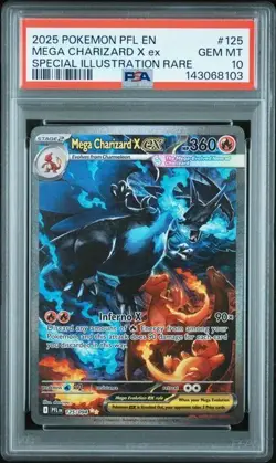 Pokemon Mega Charizard X ex 125/094 Phantasmal Flames PSA 10 - Image 1