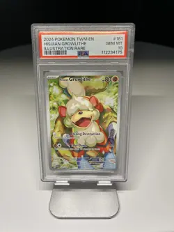 Pokemon Hisuian Growlithe Illustration Rare PSA 10 Holo Sv06 181/167 2024 - Image 1