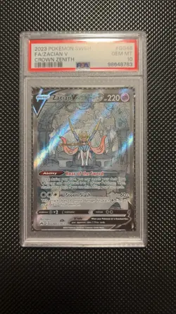 Pokemon 2023 Crown Zenith Zacian V GG48/GG70 Full Art Ultra Rare PSA 10 Holo - Image 1