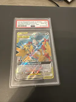2019 Pokemon Sun & Moon Hidden Fates Moltres Zapdos Articuno GX #66 PSA 10 - Image 1