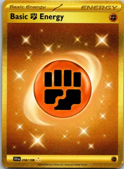 Basic Fighting Energy #258/198 Holo Rare Scarlet & Violet Base Set Pokemon NM - Image 1