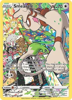 Pokemon TCG Smeargle TG10/TG30 Silver Tempest Full Art Ultra Rare Holo - Image 1