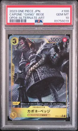 PSA 10 GEM MINT JAPANESE ONE PIECE 2023 CAPONE "GANG" BEGE OP04-100 ALT ART - Image 1