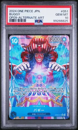PSA 10 GEM MINT Japanese One Piece 2024 Buggy OP09-051 Emperor ALT ART - Image 1