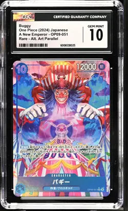 CGC 10 GEM MINT Japanese One Piece 2024 Buggy OP09-051 Emperor ALT ART - Image 1