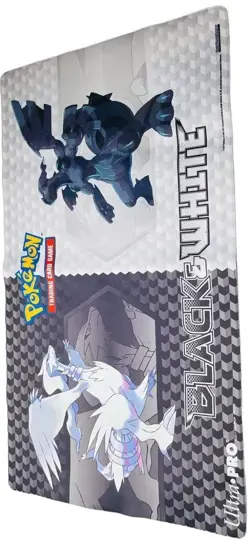 POKEMON PLAY MAT ULTRA PRO BLACK WHITE DRAGON RESHIRAM & KYUREM RUBBER PLAYMAT - Image 2