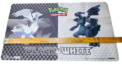 POKEMON PLAY MAT ULTRA PRO BLACK WHITE DRAGON RESHIRAM & KYUREM RUBBER PLAYMAT - Image 5