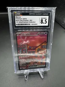 2023 POKEMON EN-SV BLACK STAR PROMO 151 ULTRA-PREMIUM COLL #053 MEW EX CGC 8.5 - Image 1